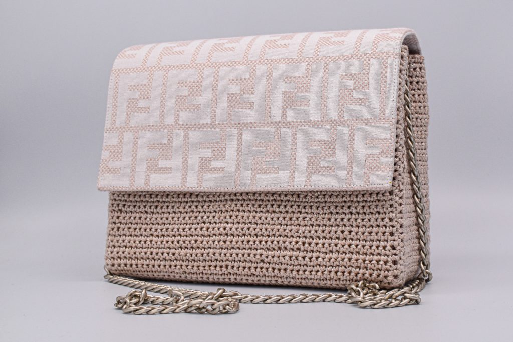 borsa handmade rosa catena argento altamoda accessori